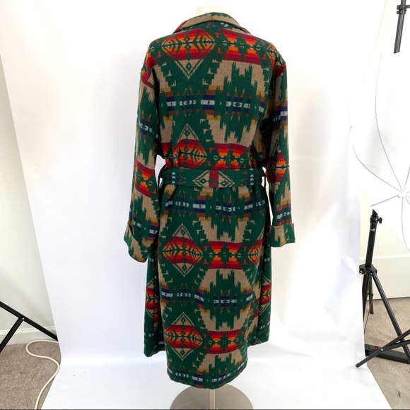 Pendleton RARE Wool Aztec Long Blanket Coat Made In USA - Picture 7 of 13